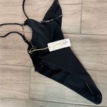 Siempre‎ Golden Taurus Black Women's Swimsuit with Rhinestones size Small Photo 4