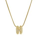 Balloon Zircon Letter H Initial Necklace Gold Photo 0