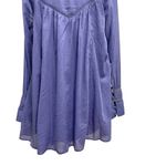 Free People Embroidered Bohemian Western Babydoll Mini Dress Lilac Purple Small Photo 8