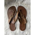 Tory Burch Tan Leather Flip Flops with Buckle size 8 Photo 0
