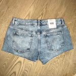 Garage NWT  Denim Festival Micro Shorts Lowrise Blue Distressed Women’s Size 9 Photo 2