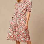 NWOT Boden Ada Double Cloth Cotton Floral Midi Shirt Dress Size 8L Photo 0