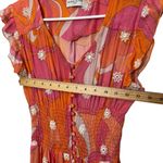 Miss June Scarlett Maxi Dress Women’s One Size Floral Button Front Ruffle Boho Pink Photo 7