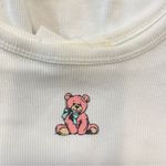 Love White Red Crop Fitted Tank Top Size XL Photo 1