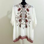 Johnny Was NWOT  Embroidered Floral Bohemia Long SHIRT Tunic Blouse Sz S Photo 1