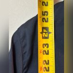 Chico's  Women's Button Down Shirt Size 3 US 16 Navy Blue Stretch Puff Sleeve Photo 6