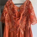 NWOT Wedding Elegant Rust Orange Evening Gown Size 15 Photo 6