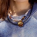 Free People NWT  Under the Sea Collar Brown Flower Cord Necklace Photo 1