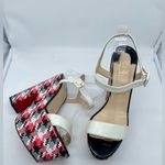 Christian Louboutin  Rare bella platform sandal white leather strappy tweed 41 Photo 1