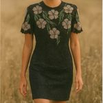 Scala Vintage 100% Silk Fully Beaded Floral Midi Dress Formal Cocktail Large Photo 2