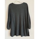 Chico's Chico’s Sweater Pearl Detail Embellished Gray Long Sleeve Career Top Size 3 XL Photo 4