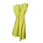 EDUN CHOI X RTR Neon Green 100% Cotton Scoop Neck Poplin Midi Dress Size 2 Photo 2