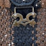 VTG Crocheted shoulder bag satin lined boho festival. Brown Photo 6