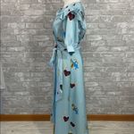 HEIND Elegant Blue Wrap Hearts and Cherubs Wrap Dress Size M Photo 3