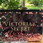 Victoria's Secret NWOT Black Red Silver Sequin Clutch Wristlet Photo 1