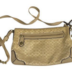 Authentic Coach Signature C Glitter/Shimmer Crossbody Bag Beige/Tan Heart Charm Photo 0