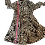 ZARA  Women's Black & White Paisley Print Long Sleeve Mini Shirt Dress S *no belt Photo 8