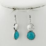 ANTIQUE SILVER TONE TURQUOISE NECKLACE & EARRINGS Photo 1