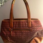 Coach Red and Tan Signature Tote Photo 1