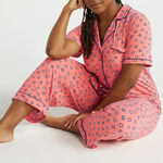 Charming coral Women's Pajama Set with Star Pattern Pink Size M Photo 0