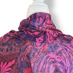 None Pink Purple Paisley Semi-Sheer Oversized Scarf Wrap Shawl Summer Swim Coverup Photo 6