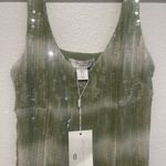 Caroline Constas Light Green Sequin Midi Dress NWT Size XS Photo 4