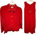 Vintage Blana Banana Red Dress & Chenille Jacket Photo 1