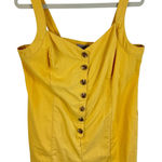 Wonderly  Curvy Yellow Linen Cotton Blend Shorts Tank Sleeveless Romper Size 1X Photo 0