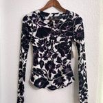 NWT Free People Movement Womens Shirt Rally Printed Layer Long Sleeve Size Small White Photo 1