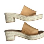 Soludos  Laguna Mule Tan Leather Espadrille Sandals Women’s Size 9 Slip On Photo 4