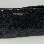 Victoria's Secret  Clutch Handbag Sequence Black‎ Snap Bag Make Up Bag Photo 0