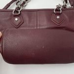 M. London Burgundy Maroon Leather Shoulder Bag Silver Hardware Y2k Red Photo 7