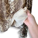 Wheels & Dollbaby 100% Silk Leopard Animal Print Flowy Mini Dress Tan Size M Photo 5