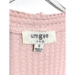 Umgee Front Tie Shirt Top S Leopard Animal Print Color Block Waffle Boho Hippie Photo 1