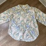 Vintage Tropical Floral Bird Print Button Up Shirt Collared ~ Women’s Size XXL Photo 2