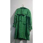 Isaac Mizrahi  LIVE TRENCH COAT GREEN COTTON BUTTON Double Breasted 2x Shamrock Photo 2