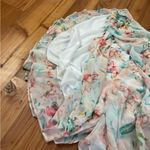 Bisou Bisou  Floral Drop Waist Sleeveless Mini Pastel Floral Dress size 6 V-Neck Photo 4