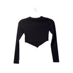 Garage Black Long Sleeve Ribbed Sharkbite Hem Sm Top–Y2K / Model Off Duty / Minimalist Photo 2