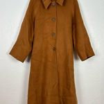 Silk Maison Double Breasted 100% Wool Coat with Belt NWT Size Small Tan Photo 1