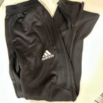 Adidas Black Track Pants with Tapered Leg and Elastic Waistband Photo 2