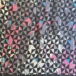 Geometric Print Rectangular Scarf Purple Blue Black OS Photo 1