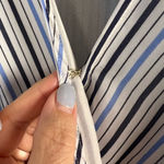 Michael Kors  White and Blue Asymmetrical Tiered Midi Dress Photo 6