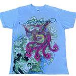 Ed Hardy Vintage  Christian Audigier Peacock Iridescent Rainbow Graphic T-shirt Photo 0