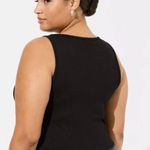 Torrid Ponte Square Neck Lace Corset Top Size 0 Large 12 Black BNWT Photo 2