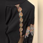 Free People Technicolor dream embroidery metallic waffle dolman crop XS Photo 4
