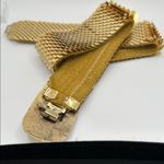 Vintage Gold Tone Lion Head Belt: Metallic Fish Scale Stretch Belt Photo 3
