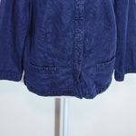  Navy Linen Jacket Size Medium Chico's Navy Cropped Jacket Photo 4