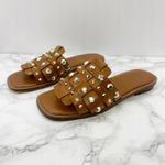 Vince Camuto  Neverna Studded Square Toe‎ Leather Slip On Sandals 6.5 Photo 1