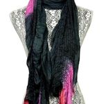 Gen Accessories Gena Accessories dip dyed ruched shawl - Size: OS Photo 1