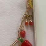 Persimmon viral trendy Gold and Red Fruit Charm Necklace Photo 3